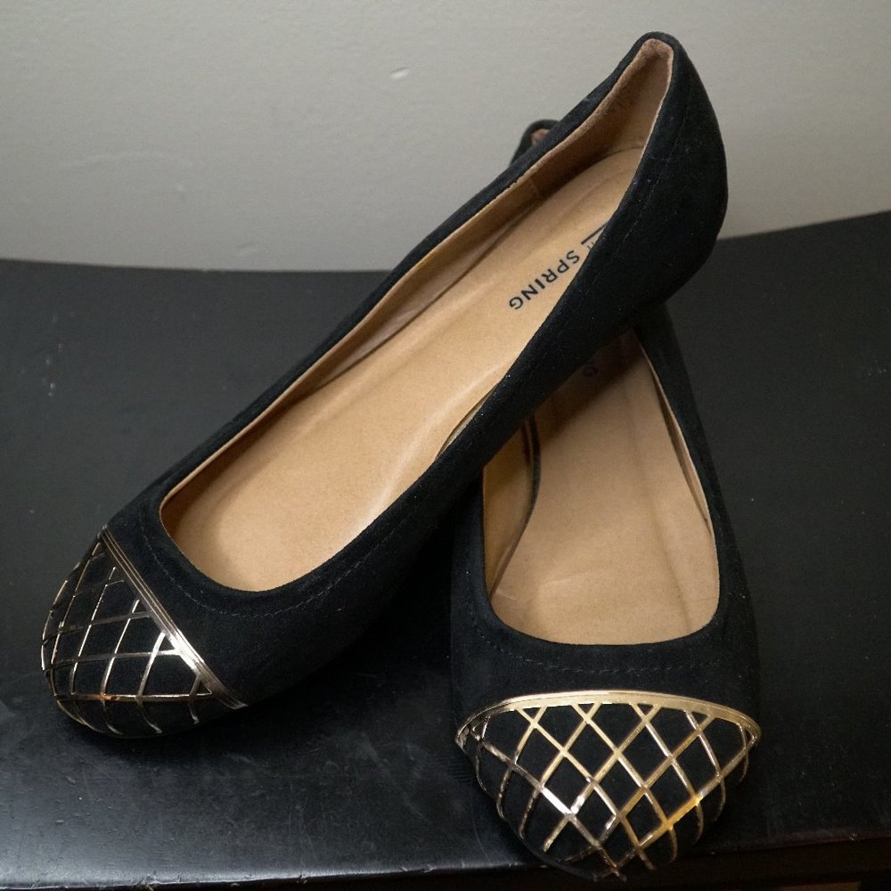 Call It Spring Black Ballet Flats Size 8.5